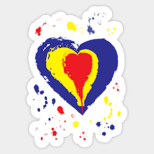 Romanian flag as a heart - Creative illustration Sticker